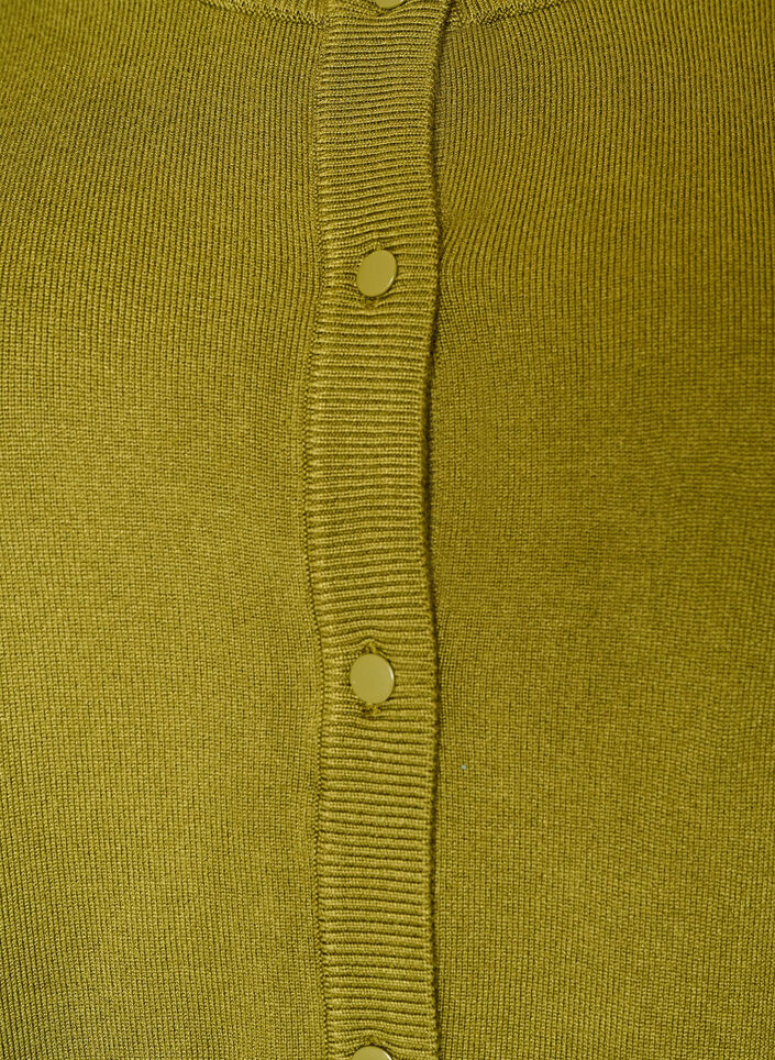Stickad kofta med rund halsringning och knappar, Gr&ouml;n, Packshot image number 2