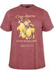 T-shirt i bomull med tryck framtill och en tv&auml;ttad look, R&ouml;d, Packshot image number 0