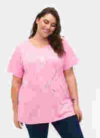 T-shirt från FLASH med tryck, Begonia Pink, Model