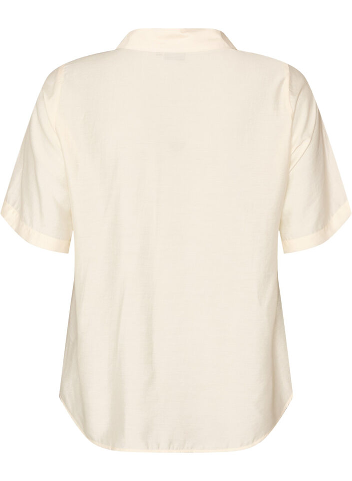 Skjortblus med armb&aring;gsl&aring;nga &auml;rmar och blommiga detaljer, Beige, Packshot