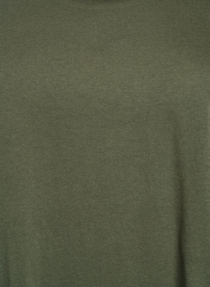 Kort&auml;rmad t-shirt i bomullsblandning, Gr&ouml;n, Packshot image number 2