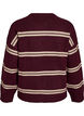 Stickad blus med dubbla kontrastr&auml;nder, R&ouml;d, Packshot image number 1