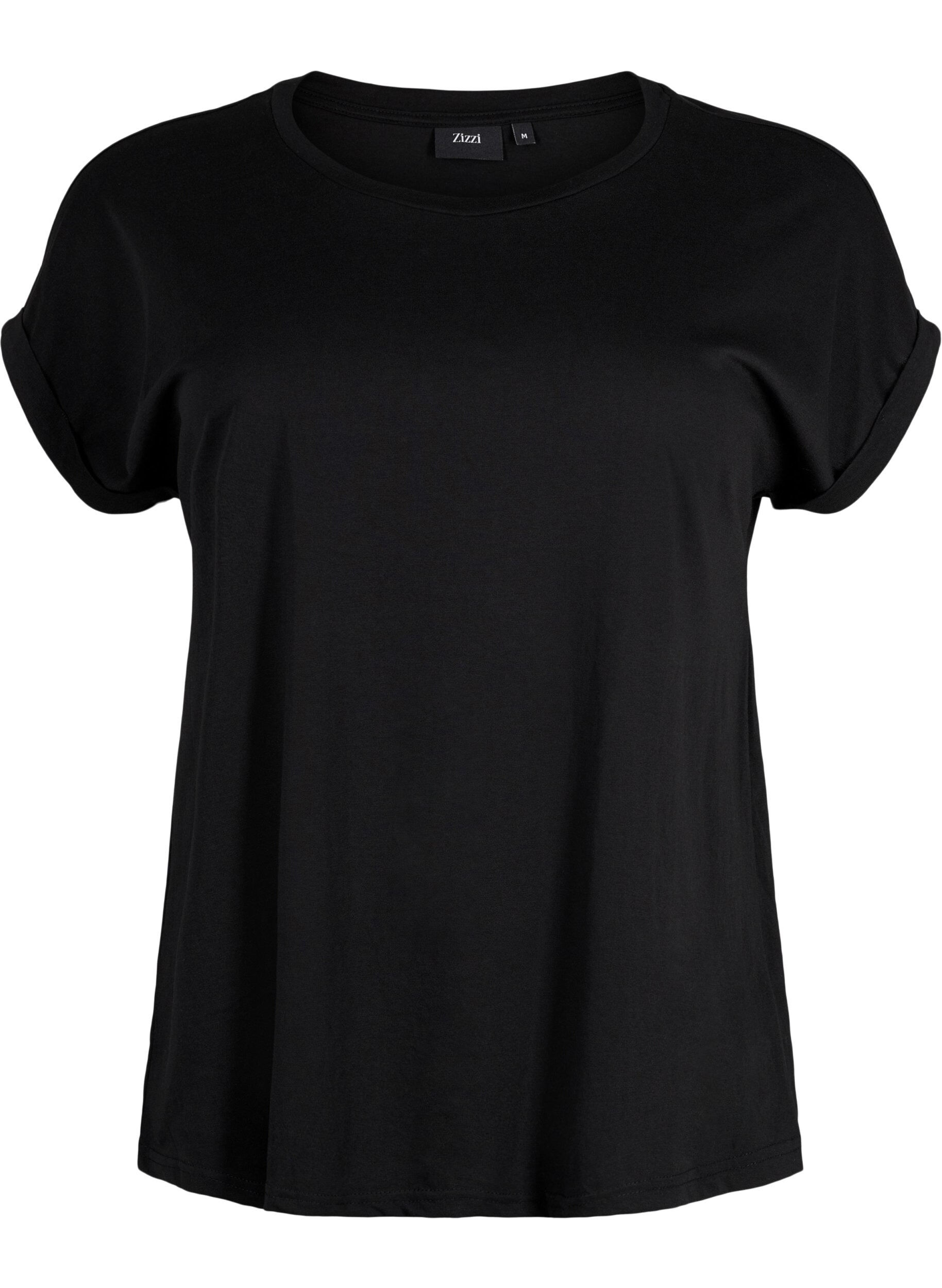 Kort&auml;rmad t-shirt i bomullsmix