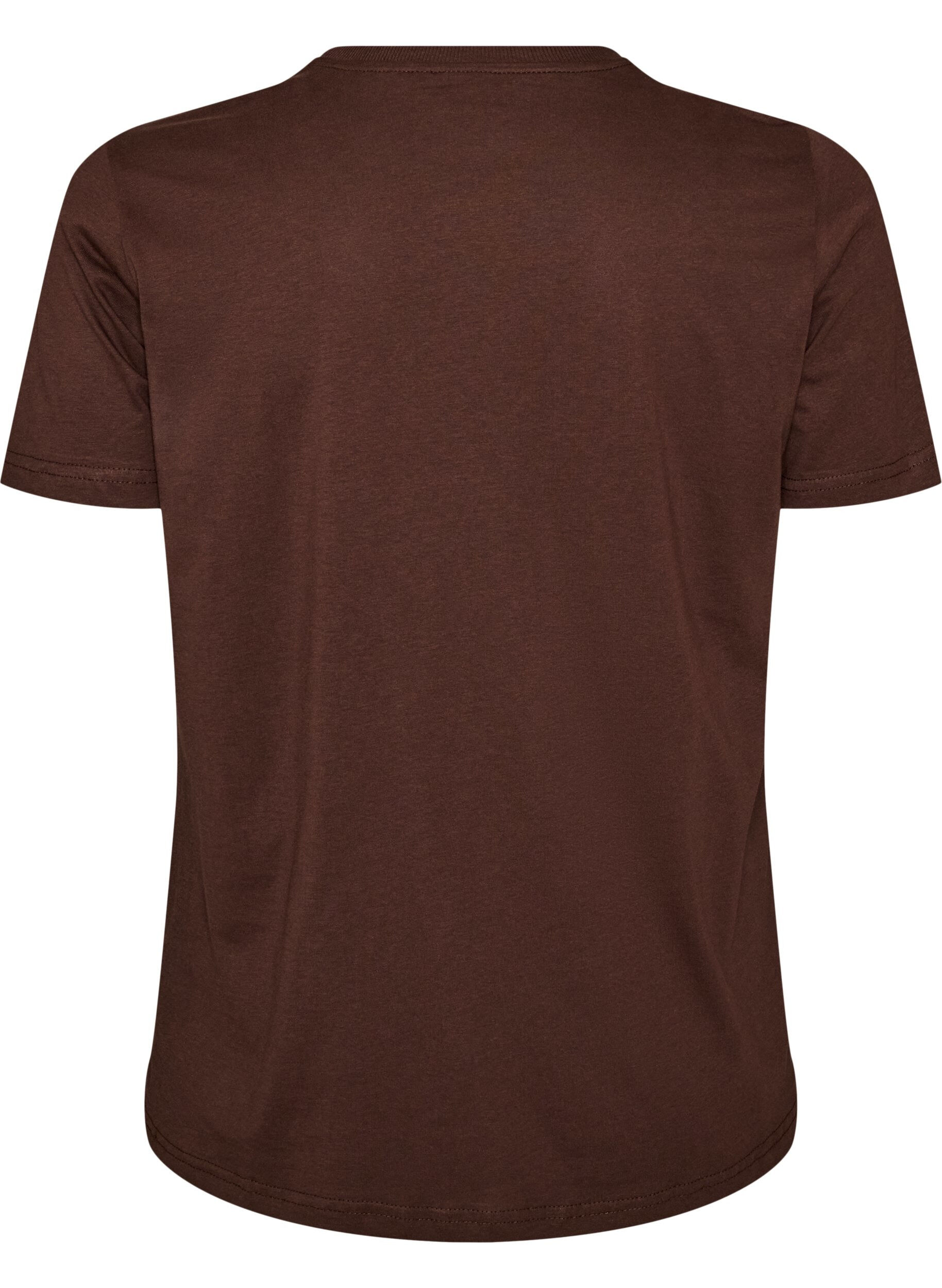 ZizziT-shirt i bomull med tryck framtill, Brun, Packshot image number 1