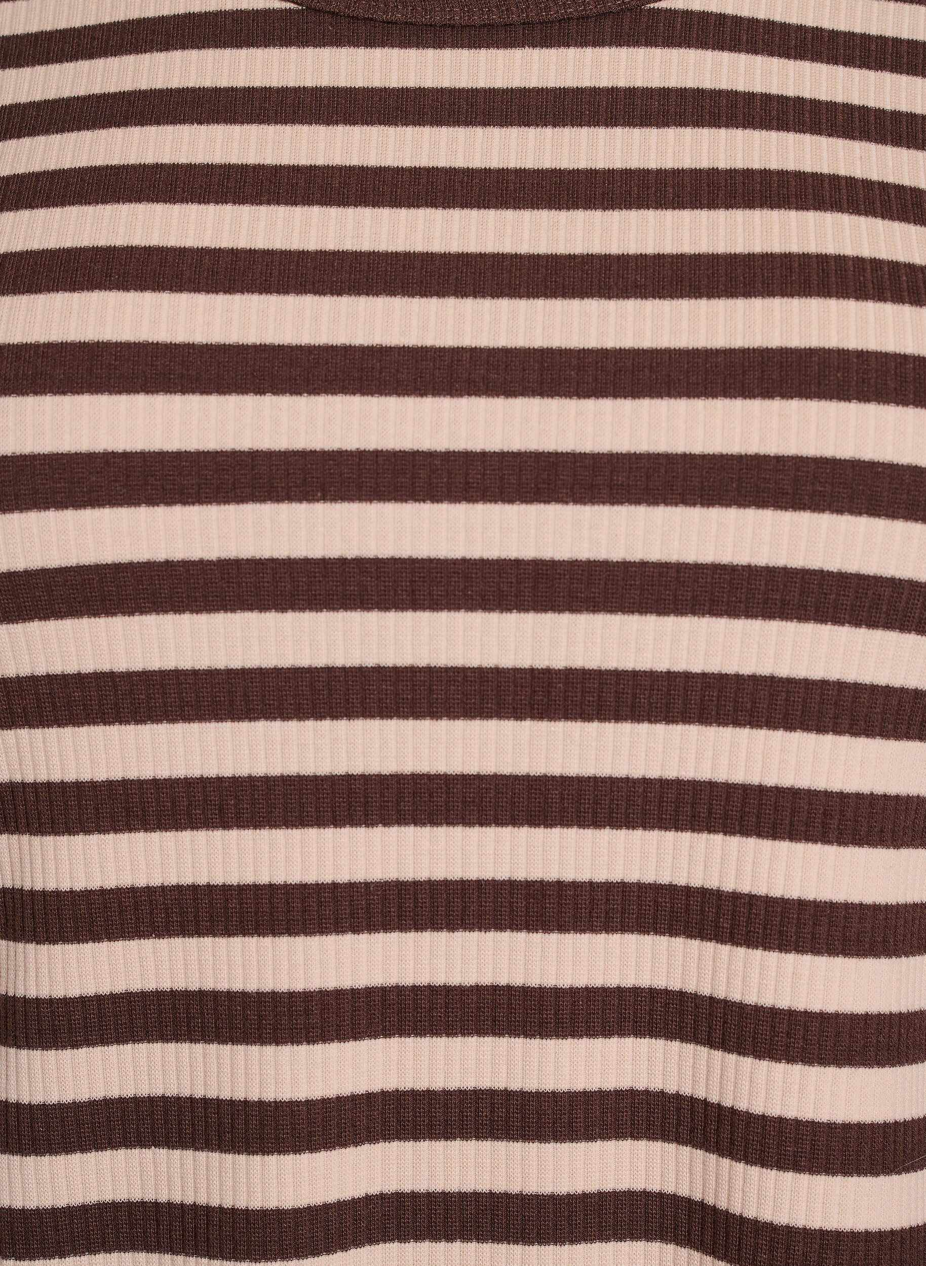 ZizziRandig blus med l&aring;nga &auml;rmar, Brun, Packshot image number 2