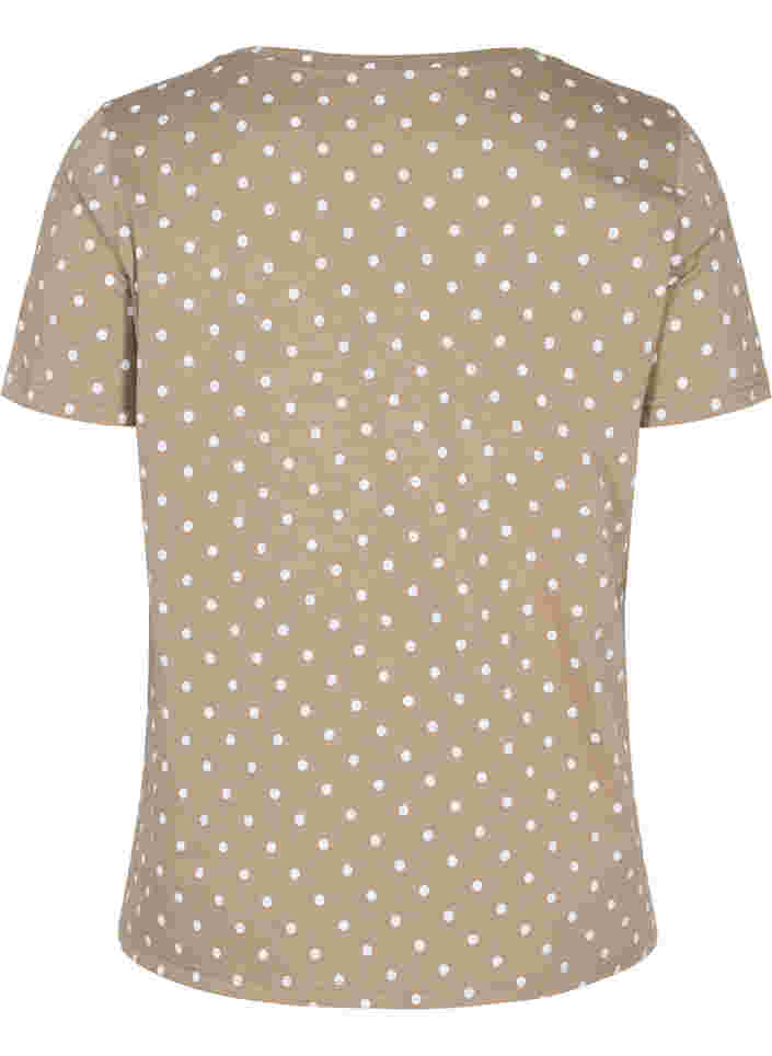 Prickig t-shirt i bomull, Desert Taupe W. Dot, Packshot image number 1