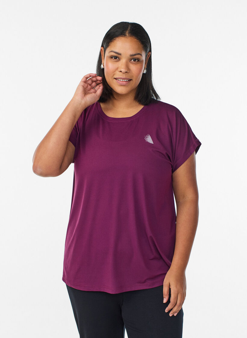 Enf&auml;rgad tr&auml;nings-T-shirt, Lila, Model image number 0