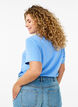 Enkel t-shirt i bomull med rund halsringning, Bl&aring;, Model image number 2