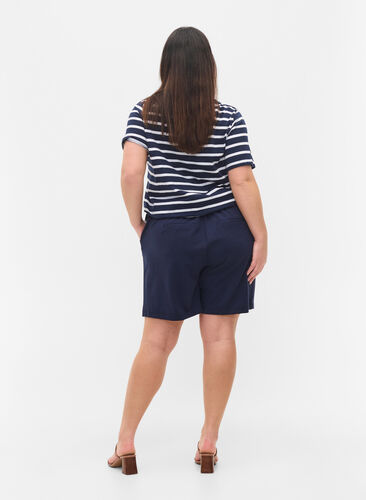 Lösa shorts med dragsko och fickor, Navy Blazer, Model image number 1