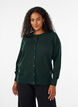 Cardigan i finstickat med rund halsringning, Gr&ouml;n, Model image number 0