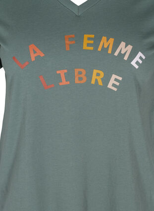 T-shirt med tryck, Balsam Green FEMME, Packshot image number 2