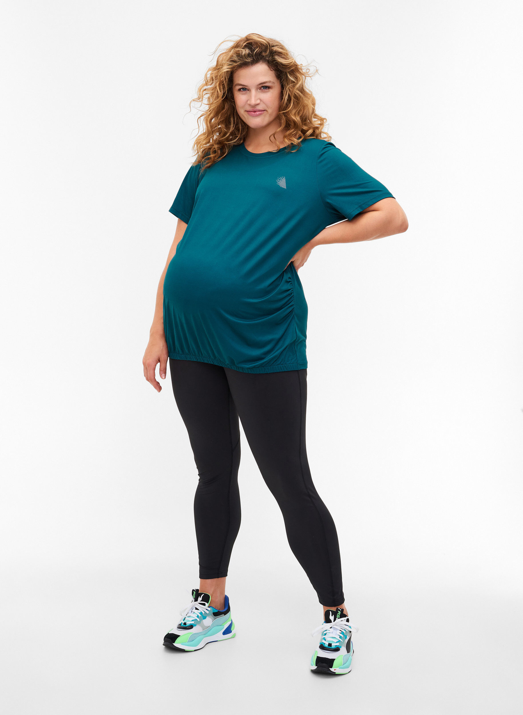 Zizzi Tr&auml;ningstopp f&ouml;r gravida, Deep Teal, Model image number 2