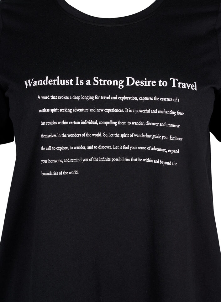 T-shirt från FLASH med tryck, Black Wanderlust, Packshot image number 2