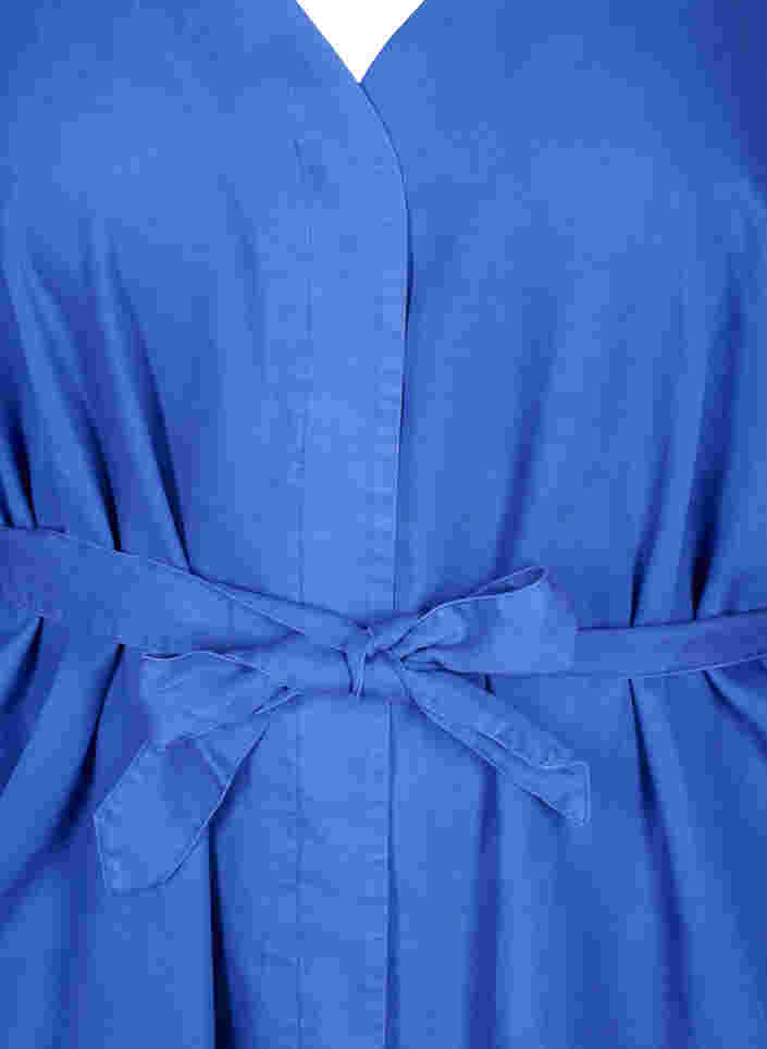 Klänning med 3/4-ärmar och knytband, Dazzling Blue, Packshot image number 2