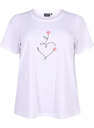 T-shirt från FLASH med tryck, Bright White Heart