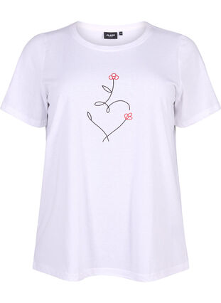 T-shirt från FLASH med tryck, Bright White Heart, Packshot image number 0