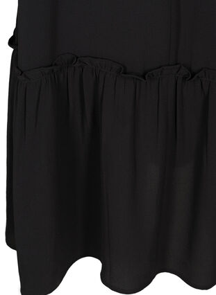 Kort klänning med volangkant, Black, Packshot image number 3