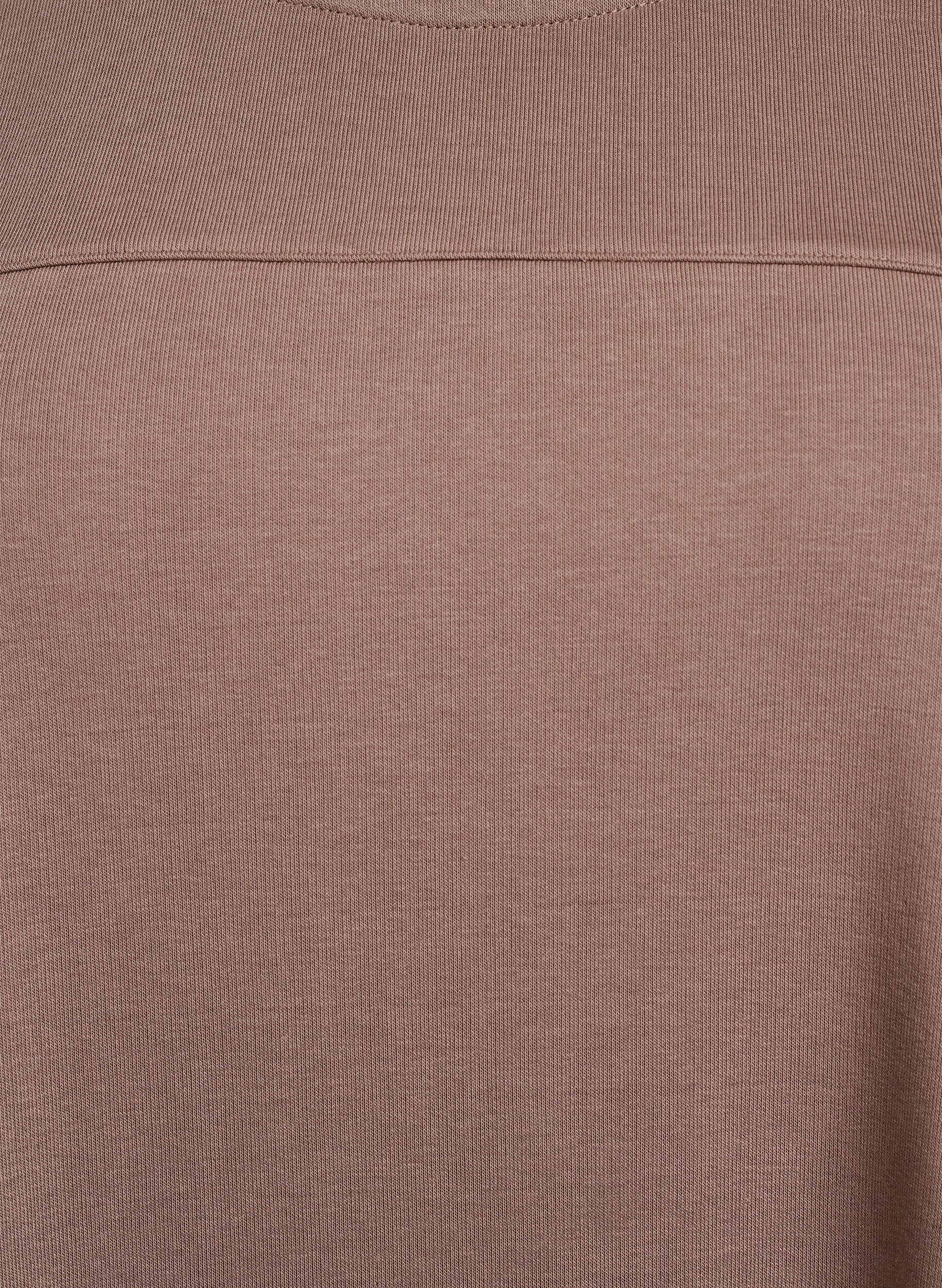 Zizzi Jerseykl&auml;nning med korta &auml;rmar och fickor, Brun, Packshot image number 2