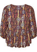 Blus med paisleym&ouml;nster och spetsdetalj, Lila, Packshot image number 1