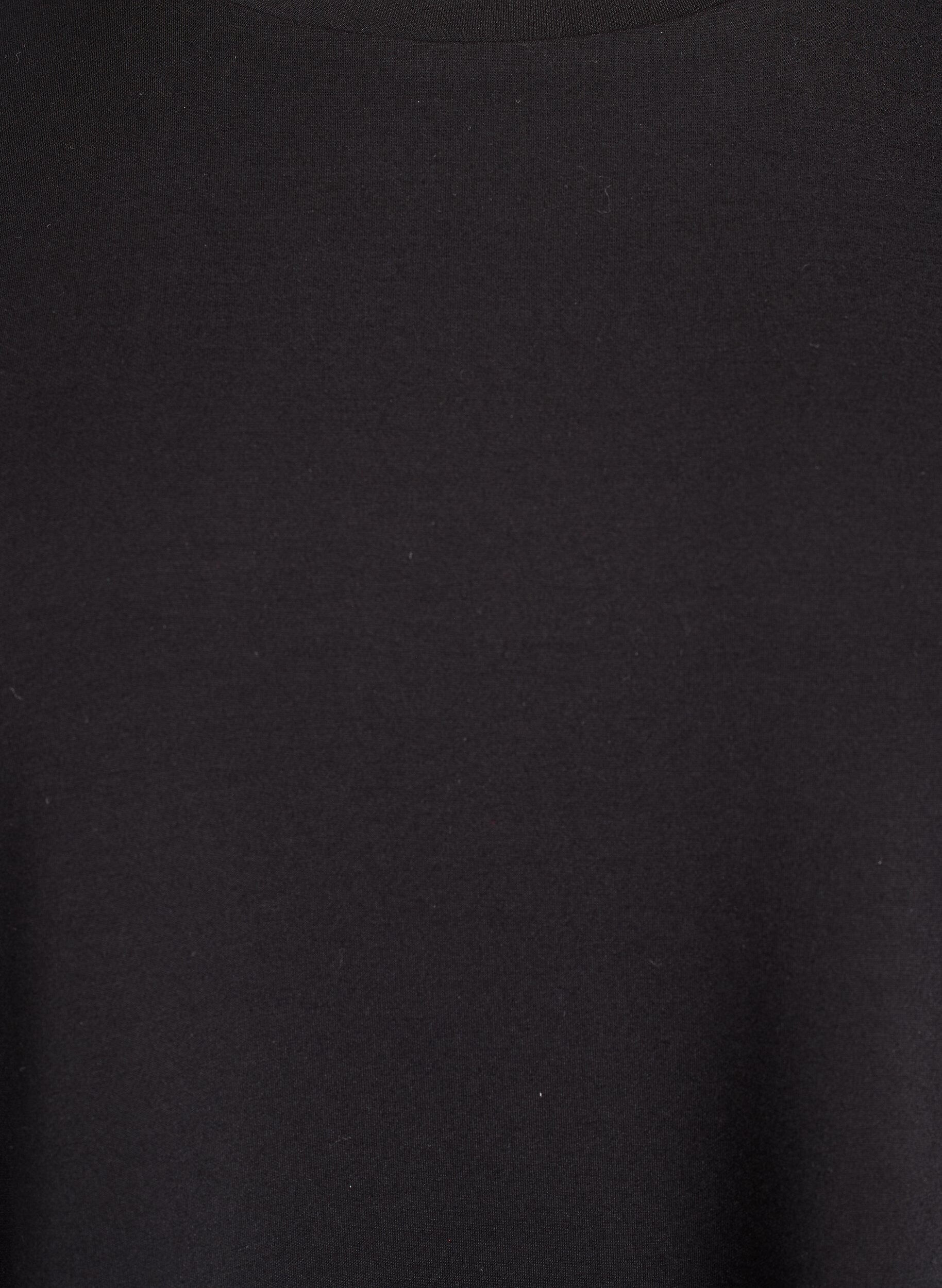 Zizzi Kort loose fit t-shirt i modalblandning, Svart, Packshot image number 2