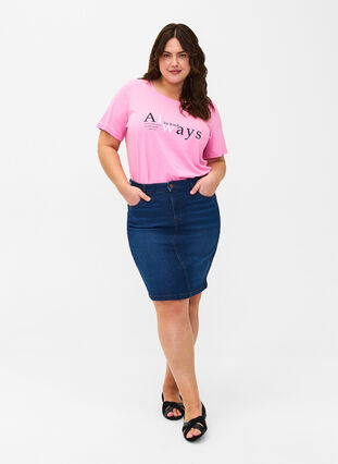 T-shirt från FLASH med tryck, Begonia Pink Always, Model image number 2