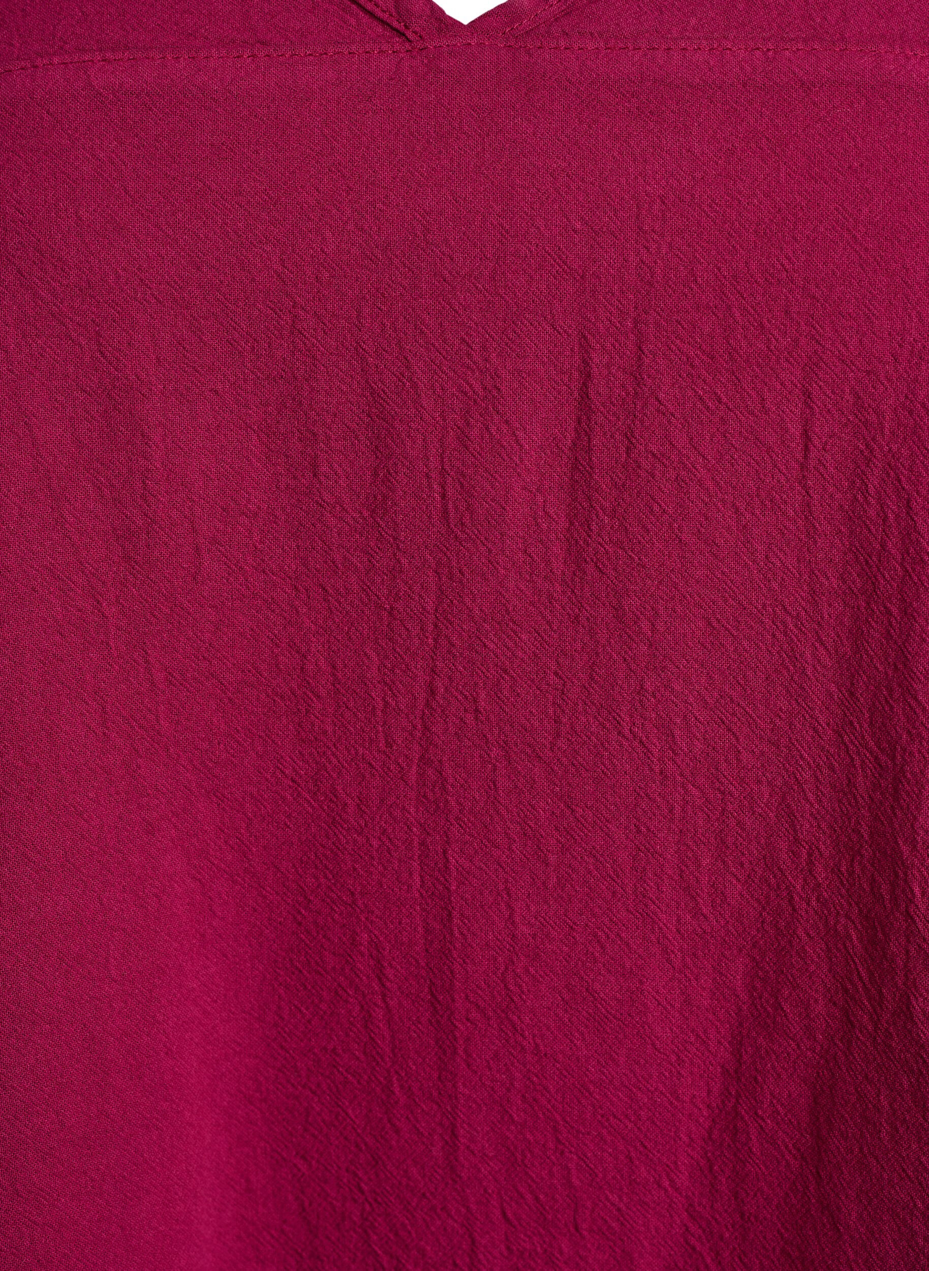 ZizziKort&auml;rmad kl&auml;nning i bomull, R&ouml;d, Packshot image number 2