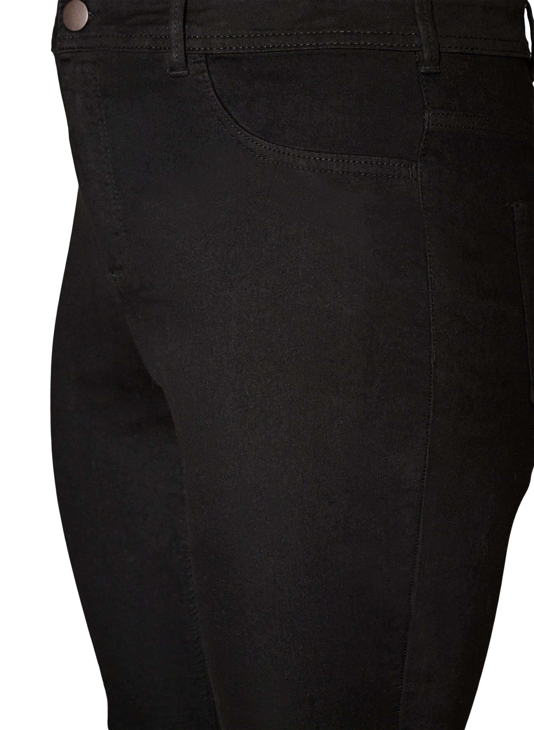 ZizziAmy super slim fit-jeans med h&ouml;g midja, Svart, Packshot image number 2