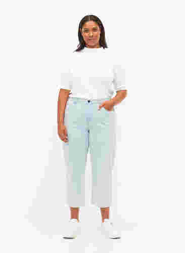 Raka jeans med ankellängd, Light Blue Stripe, Model image number 0