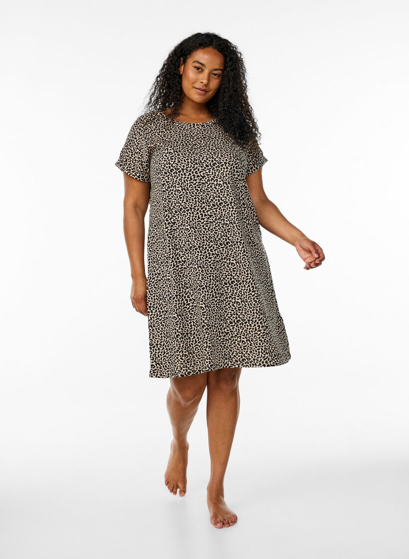 2-pack t-shirtkl&auml;nningar med korta &auml;rmar, Brun, Model image number 1