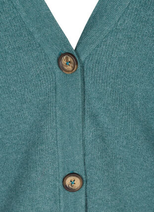 Kort stickad cardigan med knappar, Sea Pine Mel., Packshot image number 2