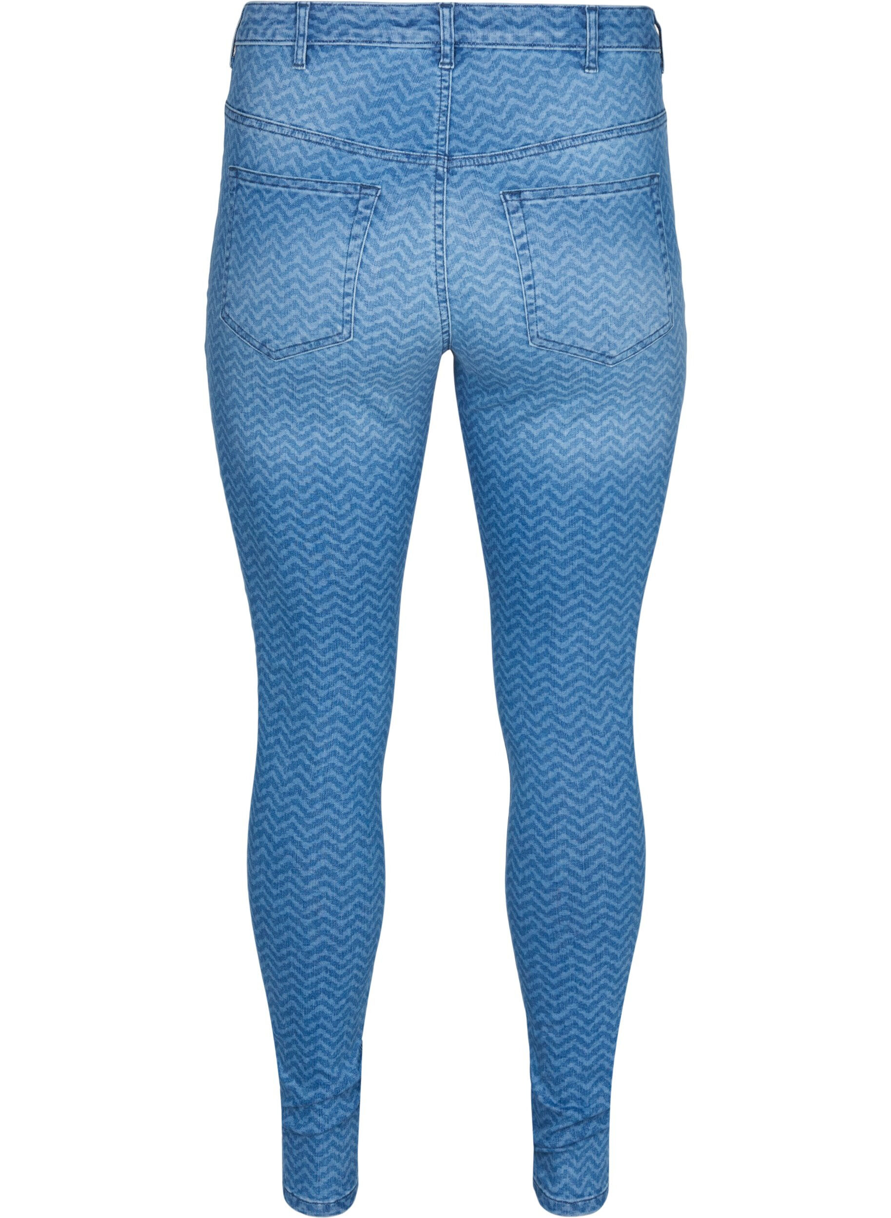 Zizzi M&ouml;nstrade Amy jeans med h&ouml;g midja, Ethnic Pri, Packshot image number 1