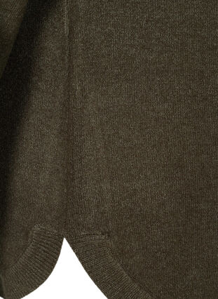 Långärmad stickad tröja med ribbade detaljer, Forest Night Mel., Packshot image number 3