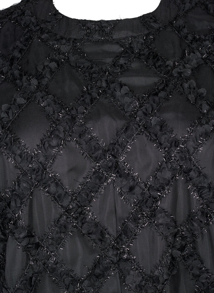 Kort strukturerad klänning, Black, Packshot image number 2