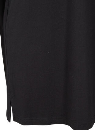 T-shirtklänning i bomull med mönster, Black w. Black, Packshot image number 3