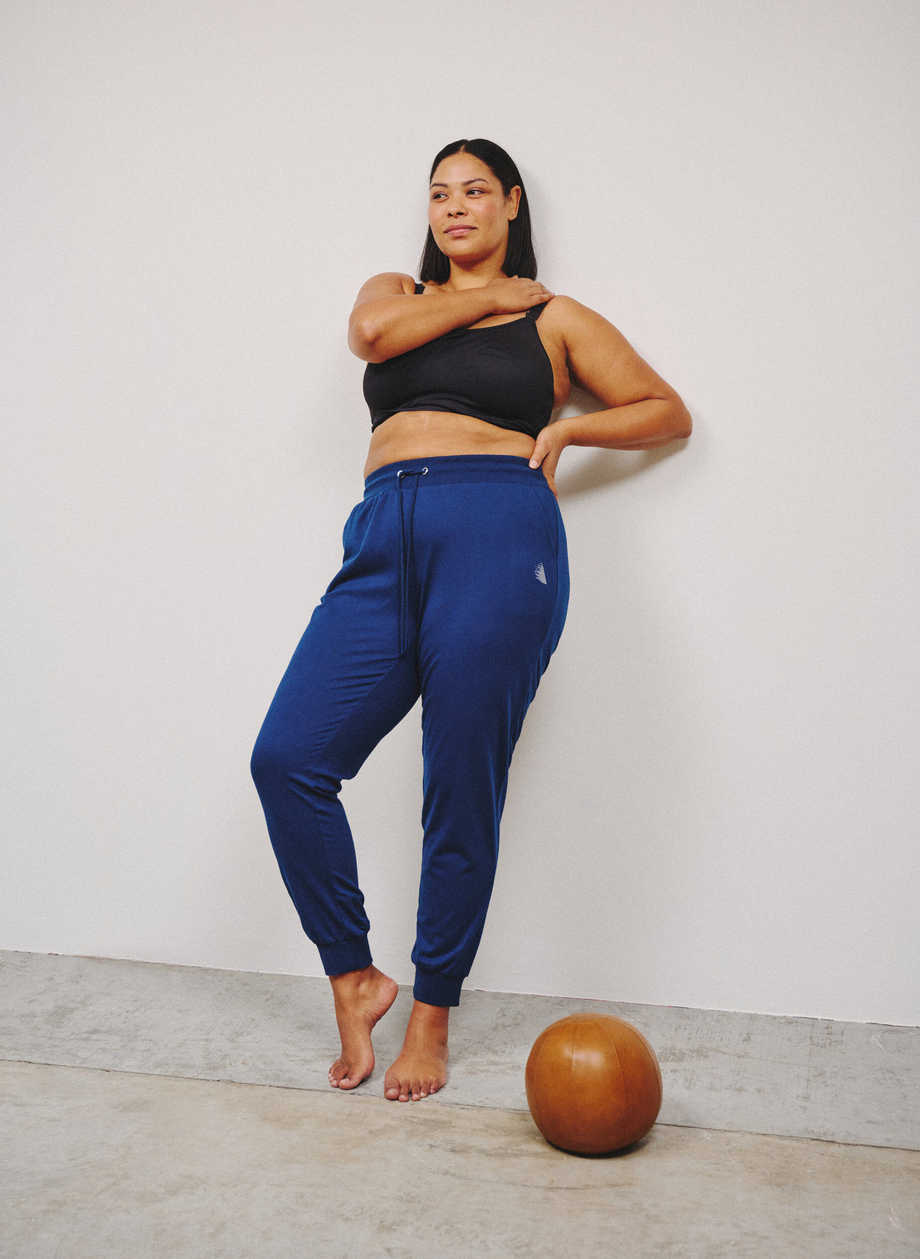 ZizziL&ouml;st sittande tr&auml;ningsbyxor med fickor, Bl&aring;, Image image number 0