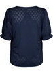 V-ringad blus med hålmönster, Navy Blazer, Packshot image number 1