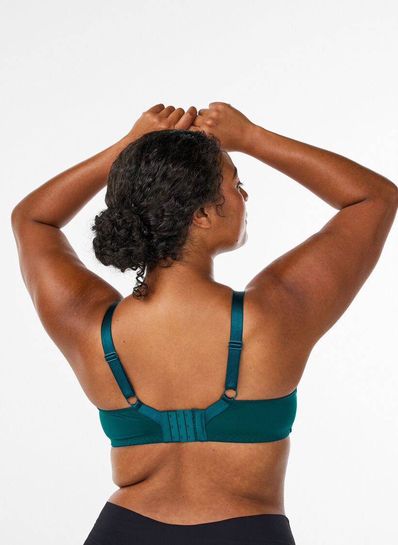 Vadderad spets-BH med bygel, Grön, Model image number 2