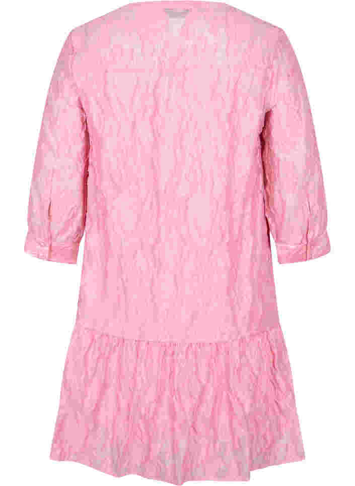 A-linjeformad jacquardklänning med volanger, Cashmere Rose, Packshot image number 1