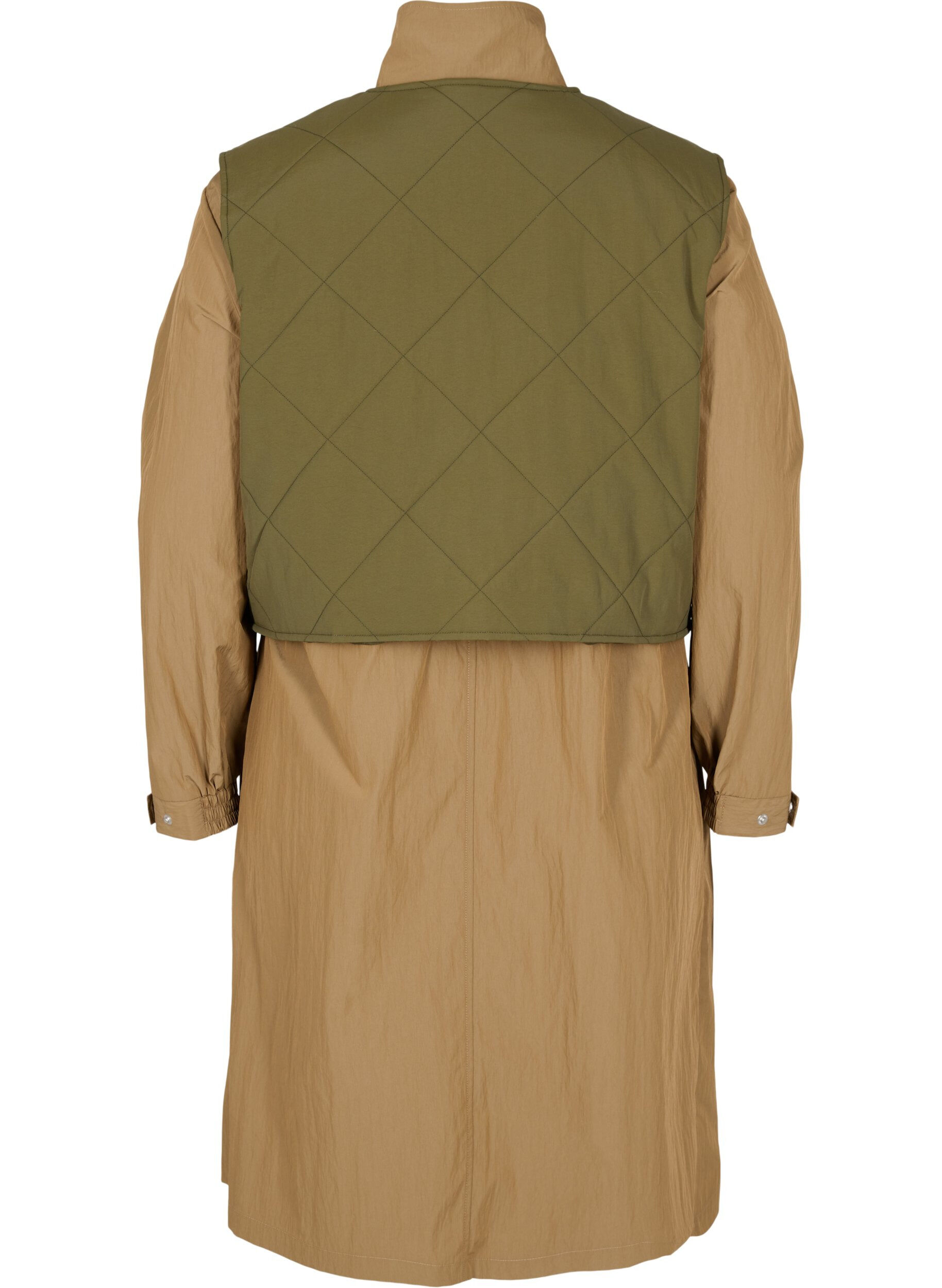 Zizzi Parkajacka med avtagbar v&auml;st, Ermine w. Grape Leaf, Packshot image number 1