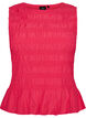 Smocktopp med b&aring;tringning och peplum, Rosa, Packshot image number 0