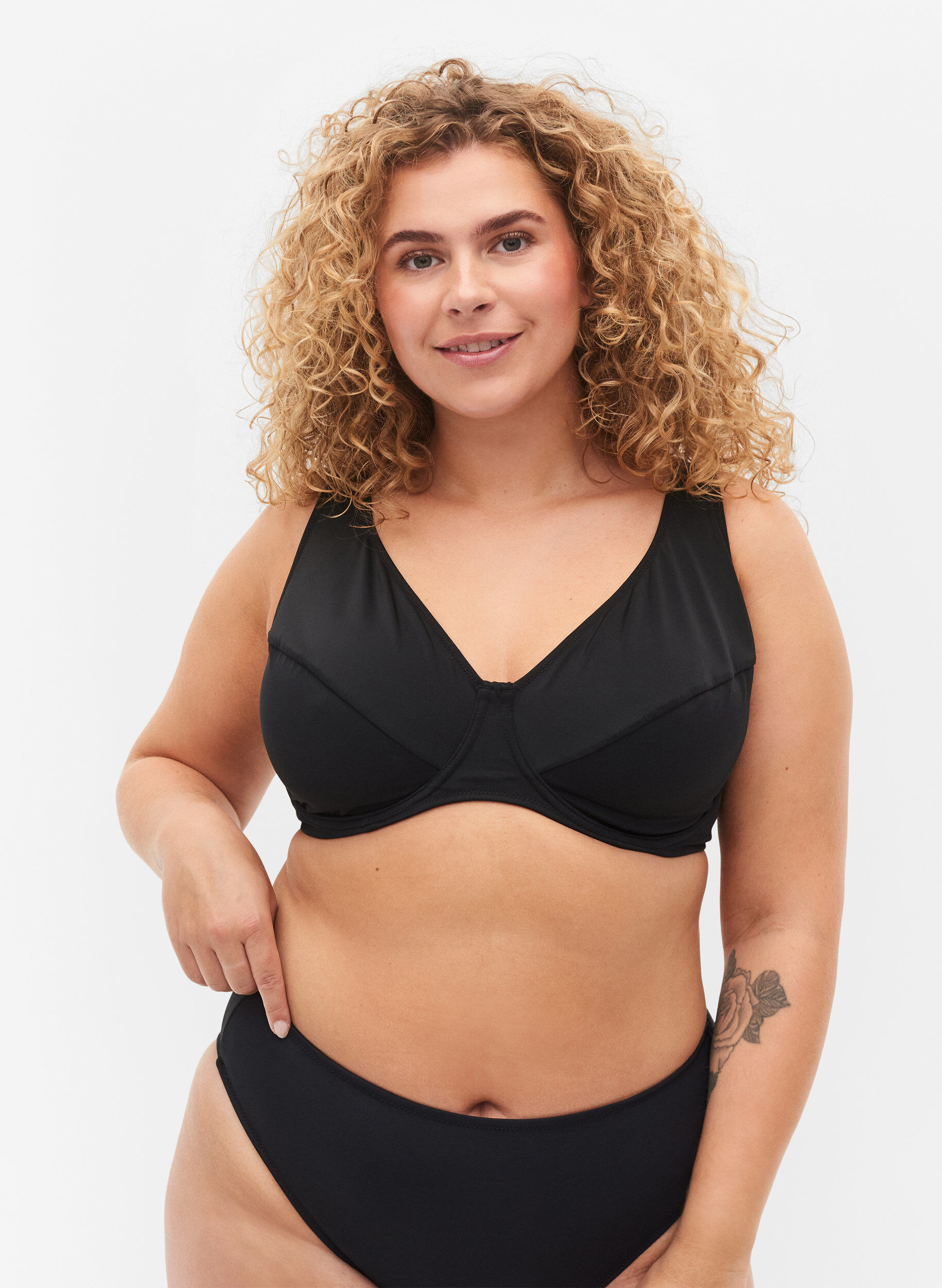 Zizzi Bikini-bh med bygel, Black, Model image number 0