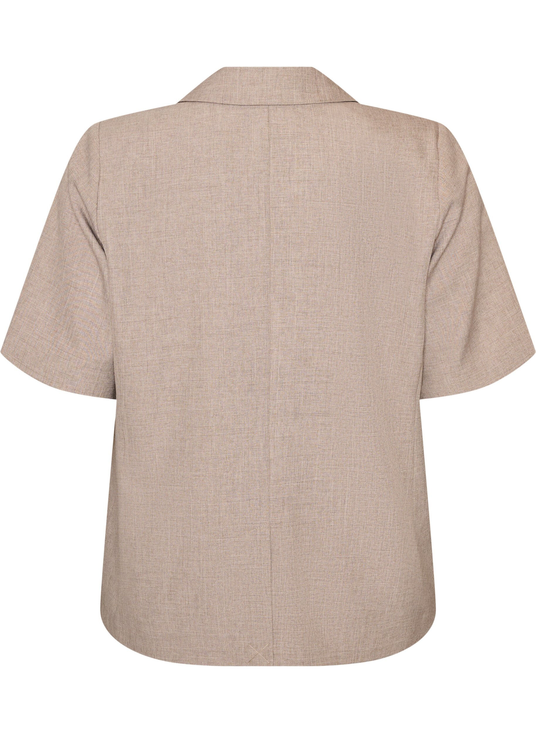 ZizziKavaj med korta &auml;rmar och slag, Brun, Packshot image number 1