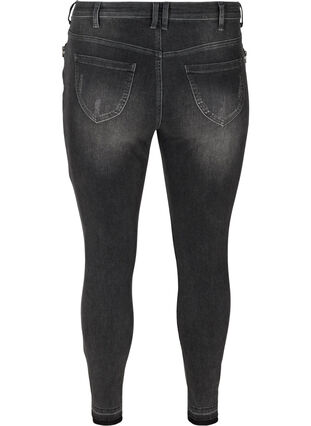 Super slim Amy Jeans med slits, Grey Denim, Packshot image number 1