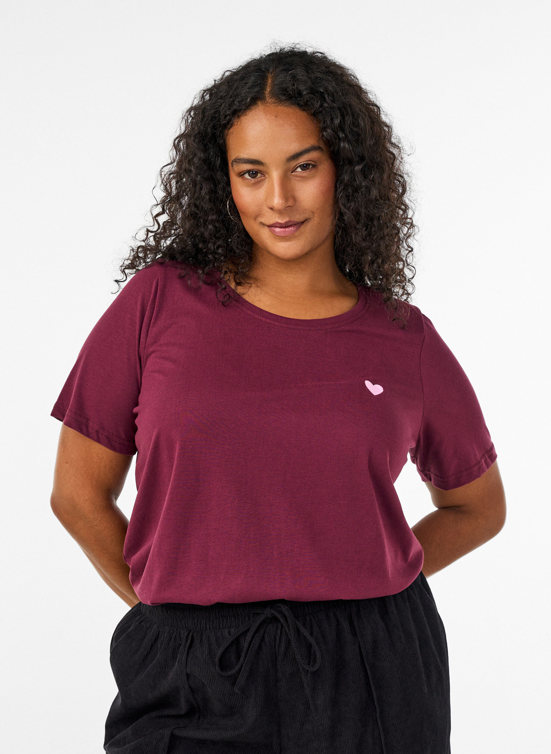 ZizziT-shirt med tryck, R&ouml;d, Model image number 0