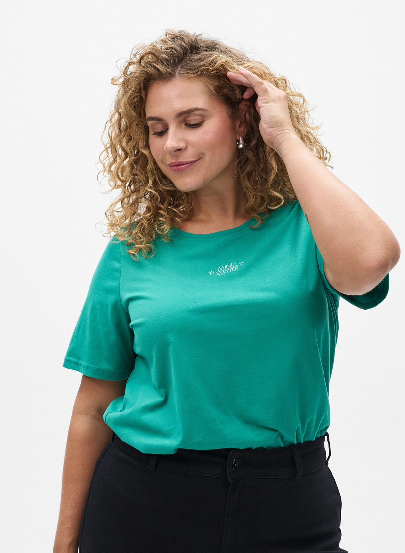 FLASH - T-shirt med tryck, Grön, Model image number 0