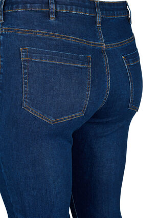 Amy jeans med hög midja och super slim fit, Dark blue, Packshot image number 3