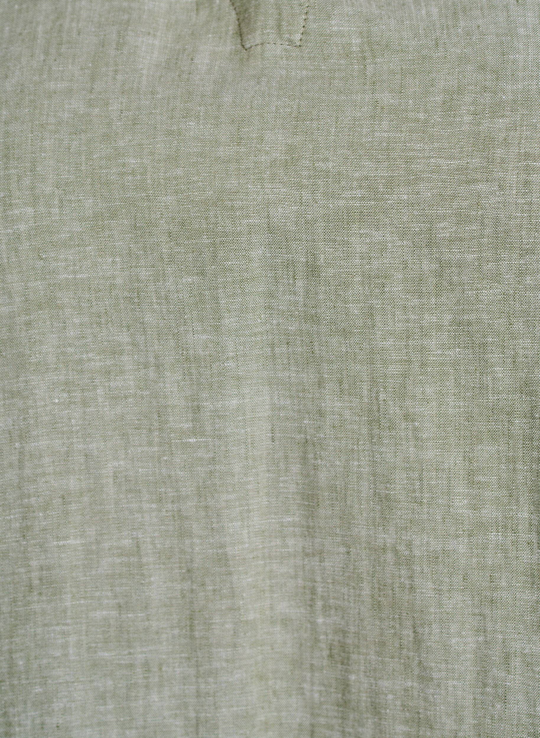 Zizzi Blus i linne och viskos med halvl&aring;nga &auml;rmar, Gr&ouml;n, Packshot image number 2