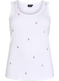 T&aring;tsittande topp med motiv, Vit