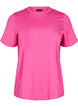 Enkel t-shirt i bomull med rund halsringning, Rosa, Packshot image number 0