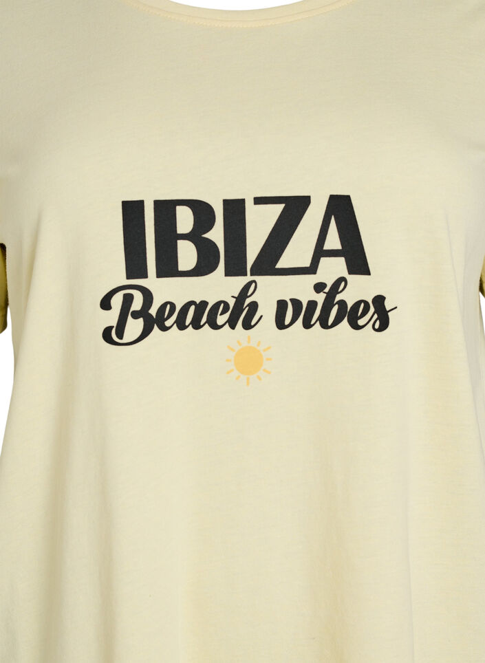 T-shirt med tryck, Gul, Packshot image number 2